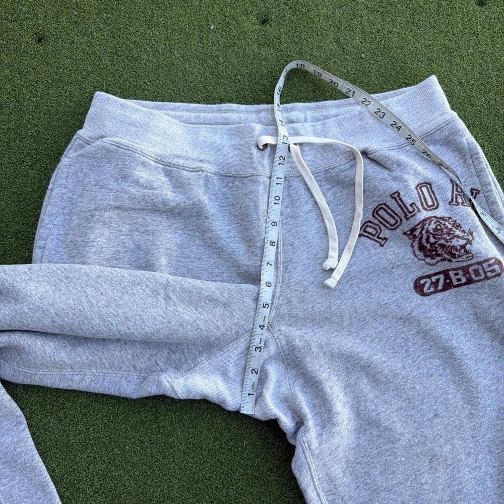 Polo Ralph Lauren Varsity Sweatpants Mens 2XL Grey Jogger Tiger Patch